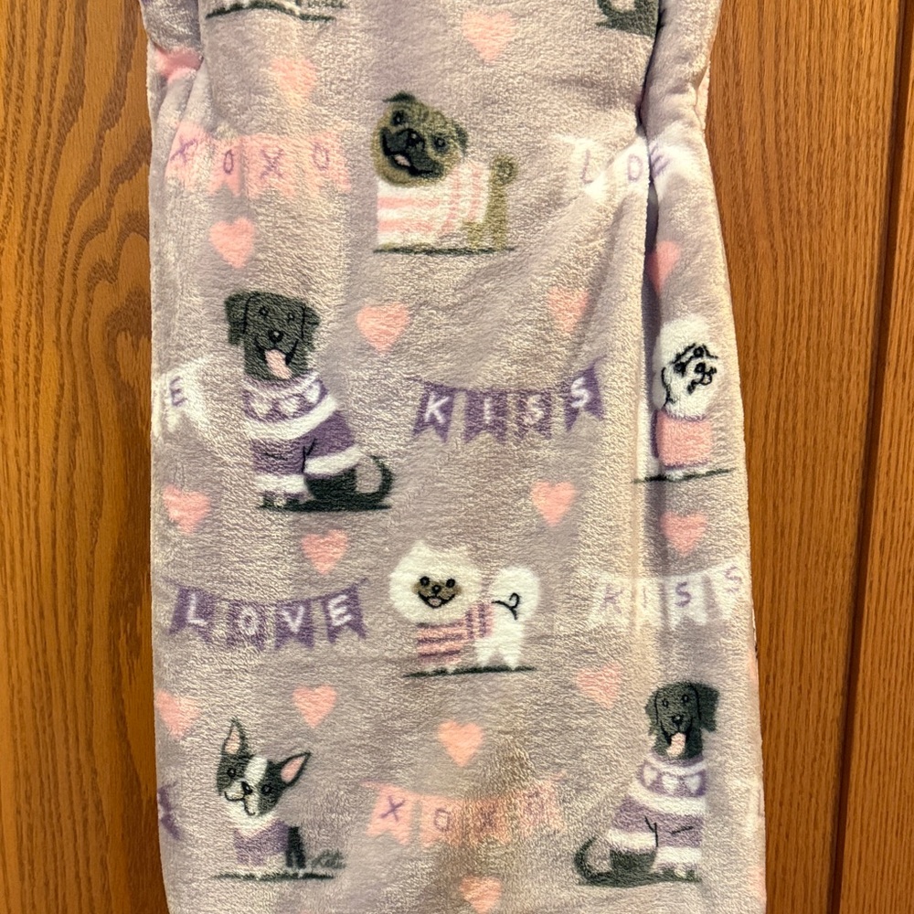 Purple & Pink Dog Print Decorative Throw - Picture 2 of 3